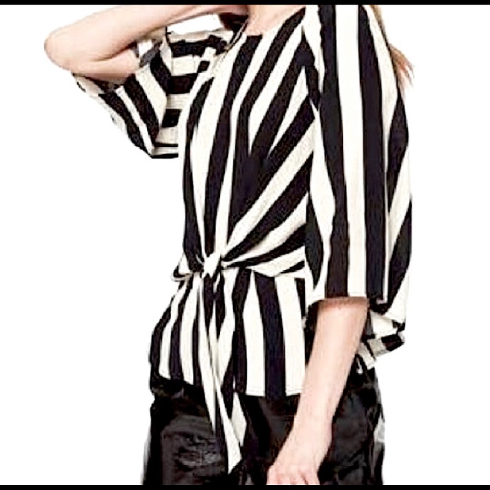 TopShop Tie Front Open Back Top